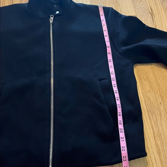COS Black Neoprene Full Zip Bomber Jacket Sz M - Picture 5 of 7